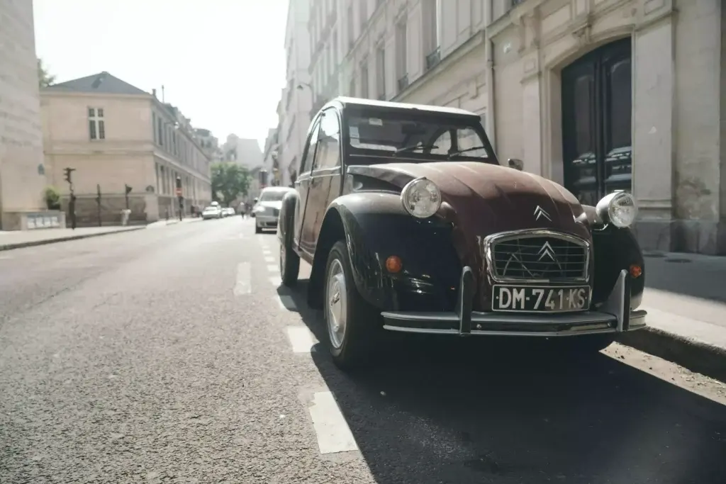 Voiture 2 chevaux marron